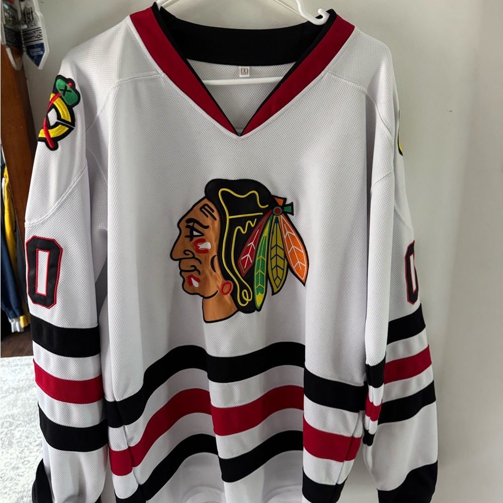 White and Red Hockey Jersey